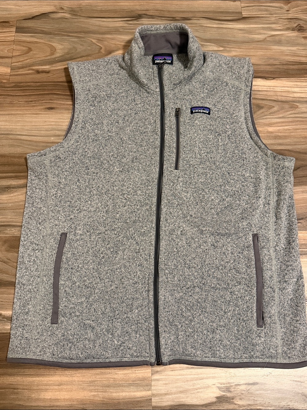 Mens Patagonia Better Sweater Men's Full Zip Vest Size XL Gray Grey Collar Zip